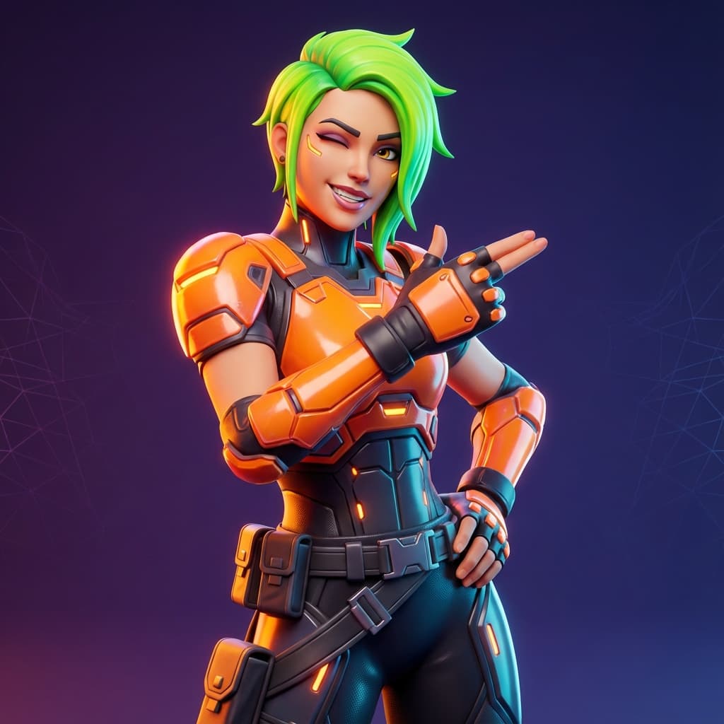 Delulu Stream Gaming Character - Fortnite Style